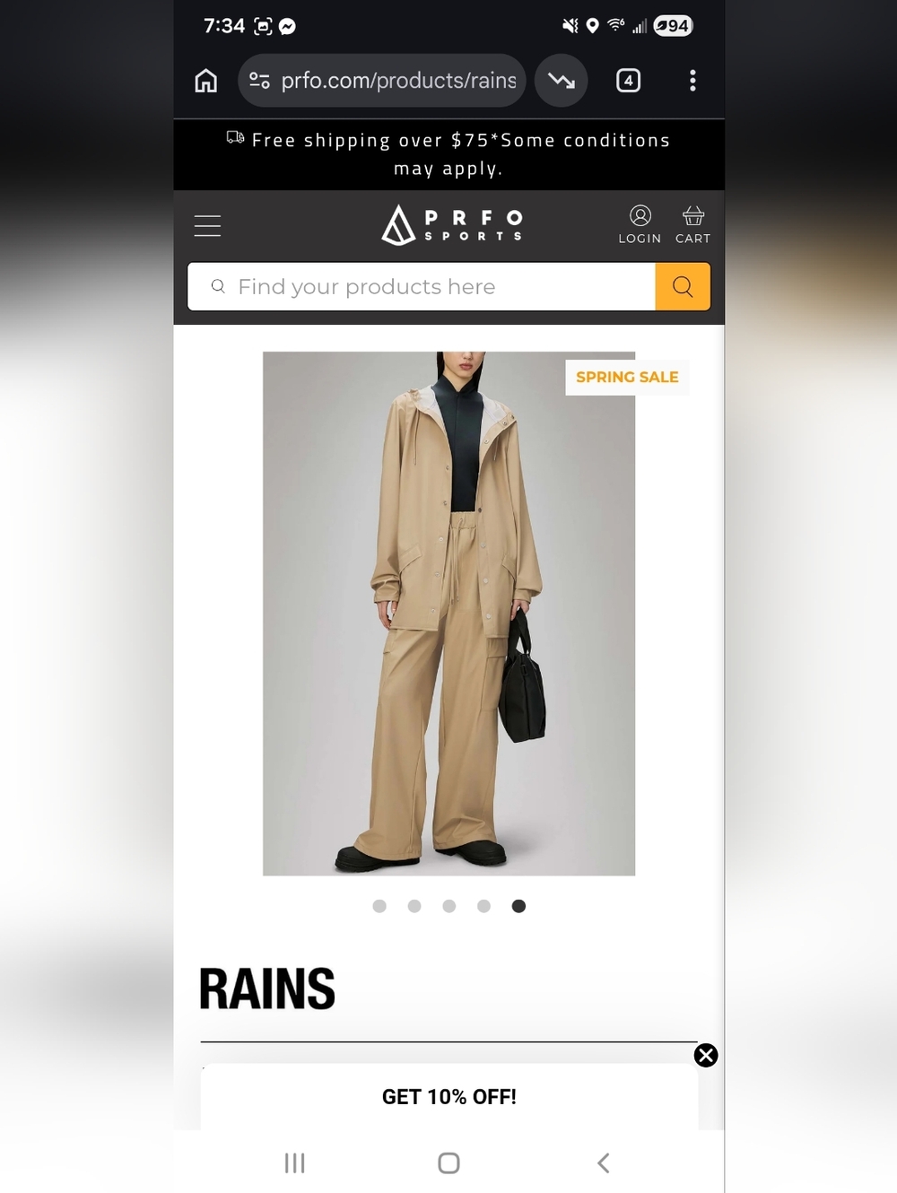 *NWT* Rains Unisex Rain Jacket - Sand - Size M - $75 - Picture 7 of 7